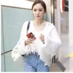 ［新品］ダメージ加工スプリングニット