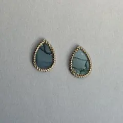 No.1595 1点のみ　くすみカラー　雫　ピアス　イヤリング　青　緑