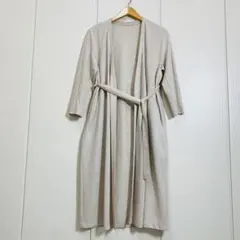 美品 Ballseyラメジャージー ノーカラーコート ロングカーディガン 春夏