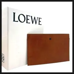 【美品】 LOEWE ロエベ ポーチ アナグラム ライトブラウン レザーのサムネイル