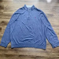 【美品】POLO Ralph Lauren ネイビー ハーフジップ トレーナー