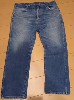 ブルーデニム ストレートパンツ ボタンフライ