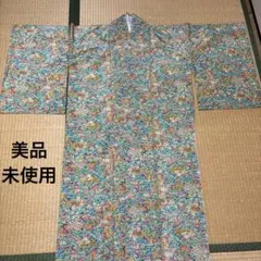 ふりふ 花柄 浴衣 青地 ポリエステル100% - メルカリ