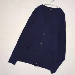Back Point　メンズカーディガン　L　ネイビー系　Vネック　シンプルのサムネイル