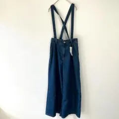 【ヴィス】✨良品✨デニムサロペット ワイドパンツ ベルトループ ポケット ブルー