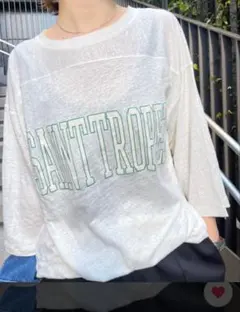 ⭐︎最終売り切り⭐︎未使用【Spick＆Span】リネンフットボールTシャツ♡
