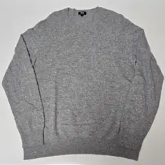 【UNIQLO】ユニクロ カシミヤ クルーネックセーター グレー XLサイズ★