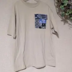 ♦FREAK’Ｓ STORE【М】パッチワークポケット付き ベージュ Tシャツ