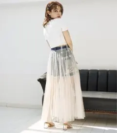 スパイラルガールSPIRALGIRLチュールデニムミニスカートSサイズのサムネイル