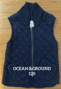 OCEAN＆GROUND キルティングベスト　ネイビー　120