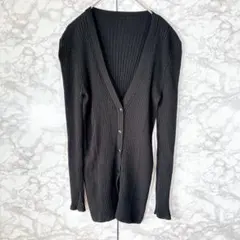 【ナラカミーチェ】カーディガン（黒）　ウール100% Ｖネック　美品