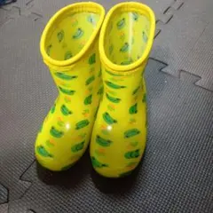 17cm　西松屋　カエル模様 イエロー長靴のサムネイル