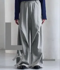 clel 3Dタック スウェット パンツ グレー L イージー パンツのサムネイル