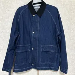 RAGEBLUE ハンティングジャケット　デニムブルー コーデュロイ襟