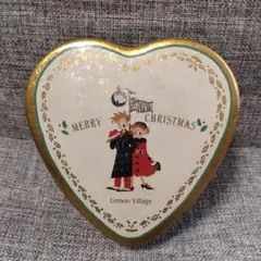 【中古品】Lemon VillegeレモンビレッジXmasハート型缶 昭和レトロのサムネイル