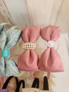 １つ500円！リボンカチューシャ　入園　入学　卒園　フォーマル　ピンクレース