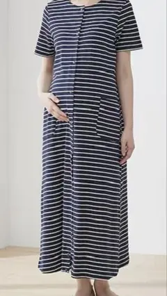 ベルメゾン　マタニティ　2way 前開き　半袖　ワンピース　パジャマ　綿