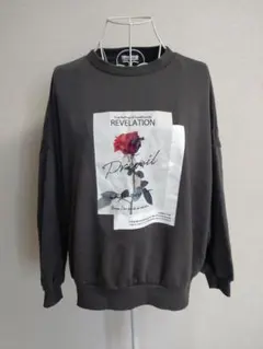 INGNIフラワーフォトスウェットトップス　M フォロー割り引き対象外