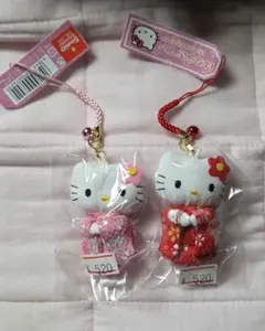 和服 ハローキティ ストラップ 2個セット