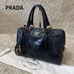 ☆良品☆プラダ　ミニボストンバック　ショルダー　2way　エイジング加工　黒