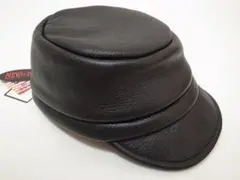 USA米国製Lamba Worker本革製レザー素材ワークキャップ黒S/M新品のサムネイル