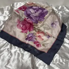 Nina Ricci 花柄 シルク100% スカーフ