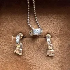 クレージュ　シルバー フープピアス＆ネックレスセットのサムネイル