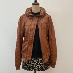 ☆特価58％引】ロッソ ROJ-959 ボルドー（M）フェイクレザージャケット