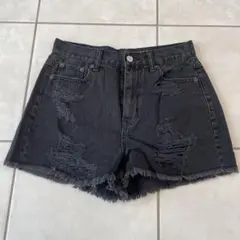 AMERICAN EAGLE ブラック ダメージショートパンツ