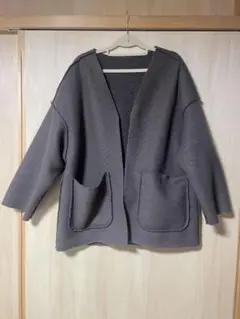 ウール ノーカラージャケット