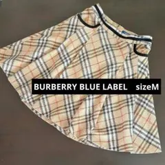 バーバリーブルーレーベル　フレアスカート　М　38 ノバチェック　ベージュ