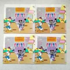 【当時物】ディズニー　ミッキー　ハンカチ　4枚　平成レトロ　レア　年代物