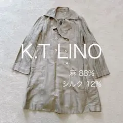 K.T LINO 七分袖ノーカラージャケット 高品質リネン素材 日本製9号 美