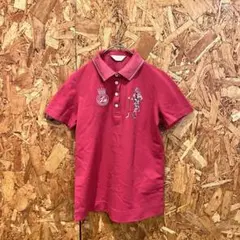 美品‼️ adabat 半袖ポロシャツ ゴルフウェア 刺繍 ピンク レディース