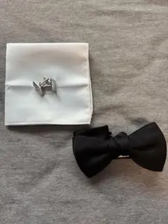 蝶ネクタイ/カフスボタン/ポケットチーフセット