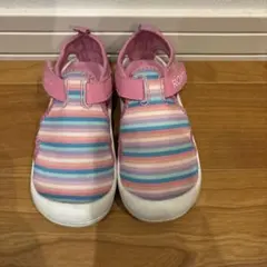 ROXY キッズ サンダル ストライプ ピンク　水陸両用　16㎝のサムネイル