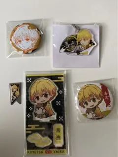 鬼滅の刃 我妻善逸セット 缶バッチアクリルスタンド ★アクリルキーホルダー追加★