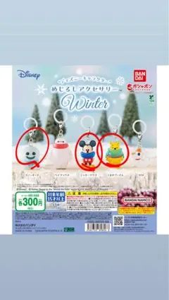 ディズニーキャラクターめじるしアクセサリー　WINTER 3個セット