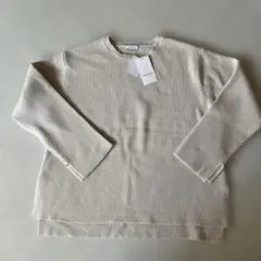 新品KEYUCAオフホワイトリブ編み 長袖セーター