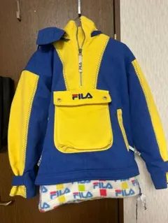FILA ナイロンジャケット 青/黄 フード付き