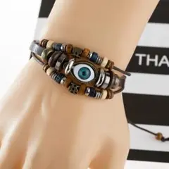 カジュアルスタイル★重ね付け★目玉ブレスレット/バングル/腕輪/牛革/男女兼用