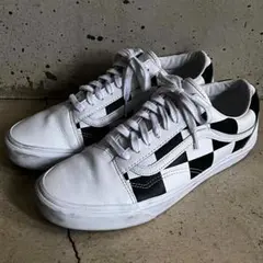 希少レザー VANS オールドスクール チェッカーボード US11 /バンズ白黒