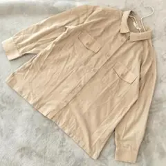 Samansa Mos2 blue ベージュ シャツジャケット F