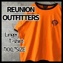 【希少】US古着 リンガーTシャツ タイガー 刺繍ロゴ ゆるダボ オレンジ 半袖