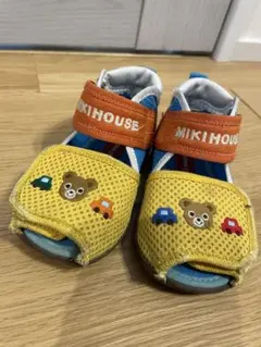 ミキハウス ベビーサンダル メッシュ イエロー13.5