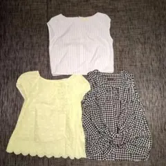 ノースリーブ、チェックシャツタンクトップ、半袖ブラウス