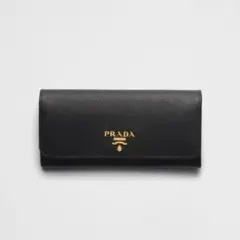 【SALE】サフィアーノマルチカラー 長財布　ブラック　ハイビスカス