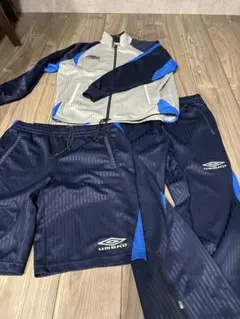 週末限定最終価格　UMBRO ジャージ Mサイズ グレー/ネイビー　3点セット