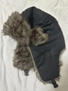 フライトキャップ ブラック ファー付き パイロットキャップ 防寒