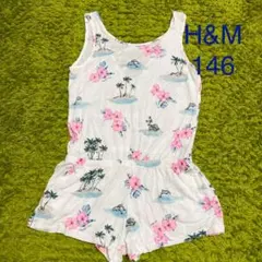 H&M ヤシの木柄　オールインワン　146